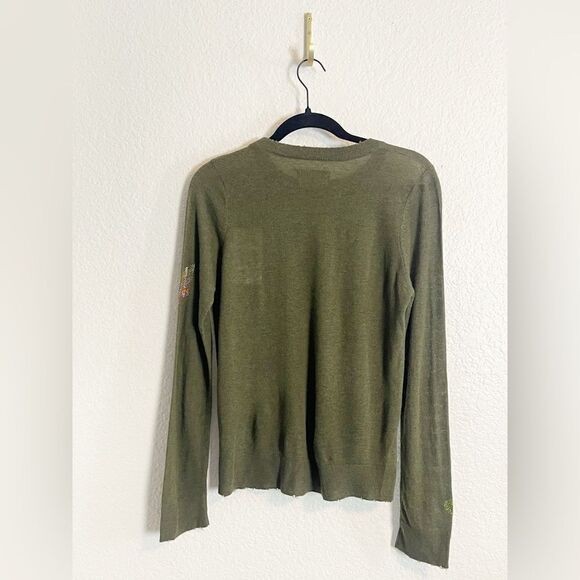 Zadig & Voltaire Cashmere Sweater with military color and crystals. NTW. Small - Picture 2 of 11